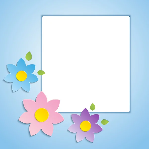 Beautiful spring flowers blue background -vector — Stock Vector