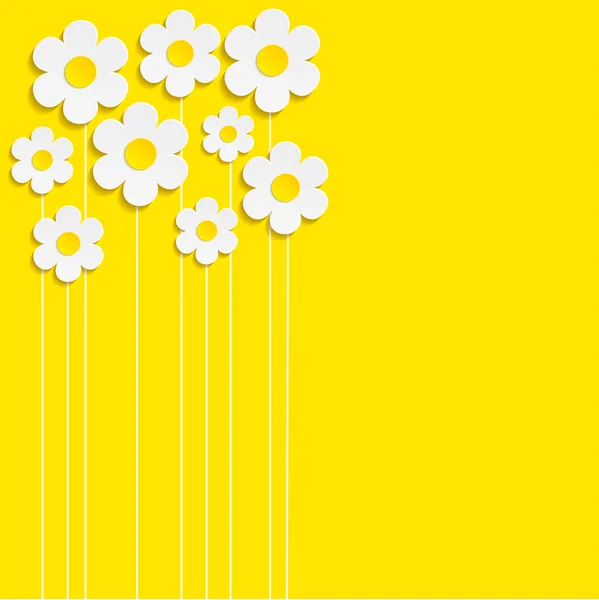 Beautiful Spring Flowers yellow Background -Vector