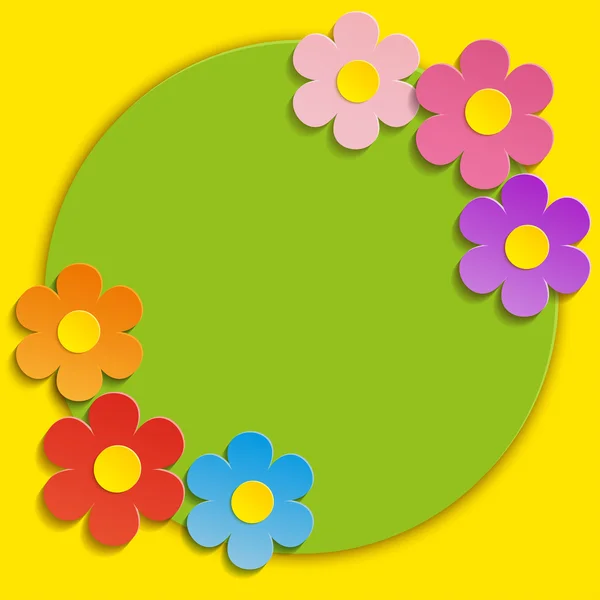 Beautiful Spring Flowers Green Background -Vector . — Stock Vector