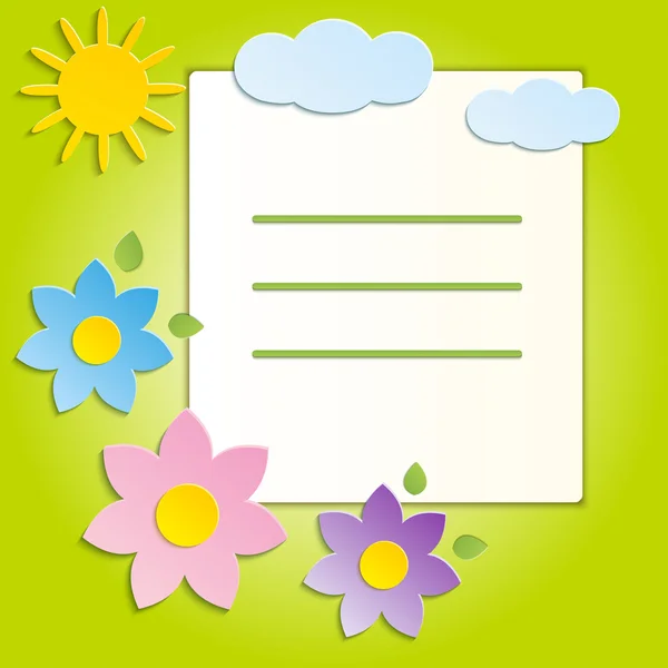 Güzel bahar çiçekleri yeşil arka plan - vektör — Stok Vektör