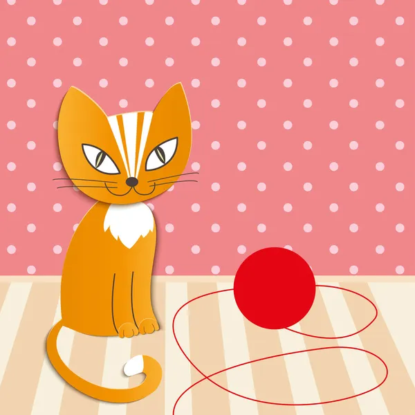 Domácí kočka - ilustrace — Stockový vektor