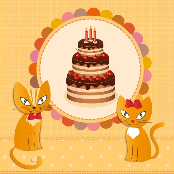 Cat cake - Illustration — Stock Vector