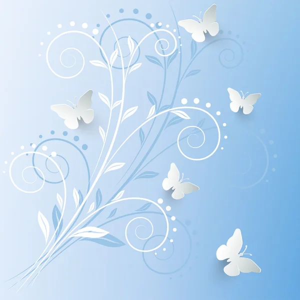 Fondo vectorial con mariposas de papel . — Vector de stock