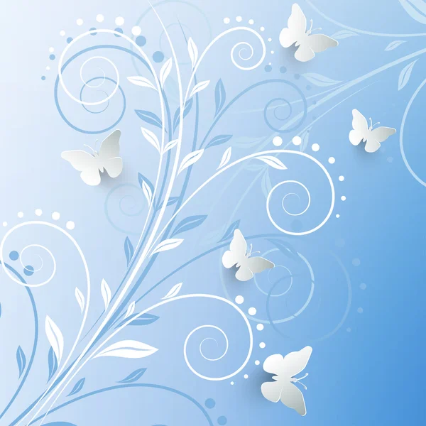 Fondo vectorial con mariposas de papel . — Vector de stock