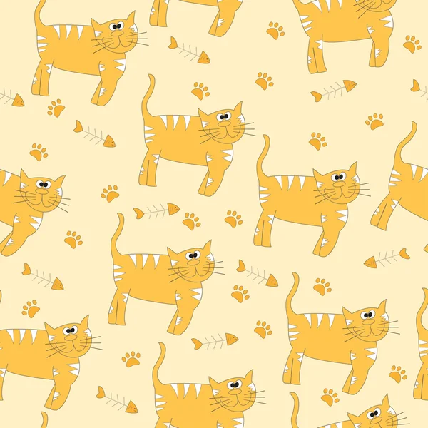 Gatti modello senza cuciture - Illustrazione — Vettoriale Stock