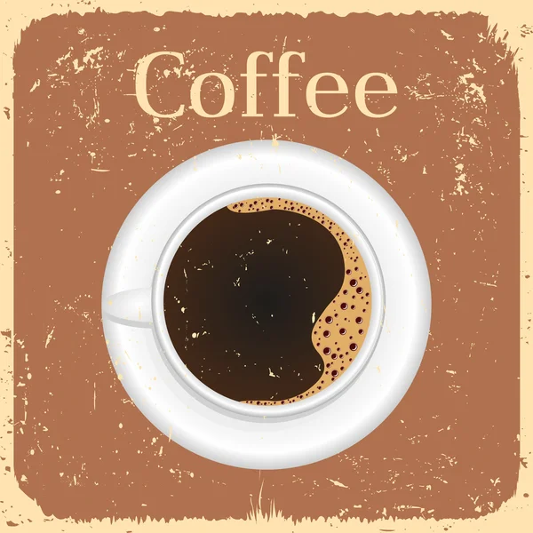 Kopje zwarte koffie - vectorillustratie — Stockvector