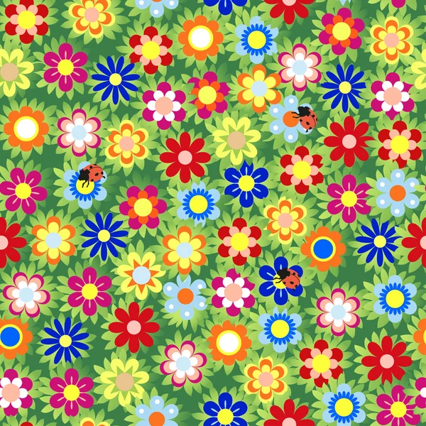 Blumengarten nahtlose Muster - Illustration — Stockvektor