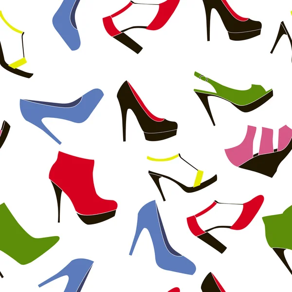 Bezszwowe tło buty na białej - ilustracja — Wektor stockowy