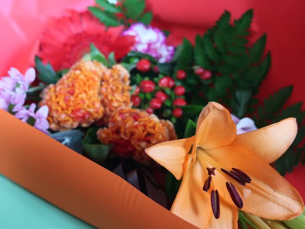 Schöne Blumenmeister Mit Natürlichen Hellen Farben Aroma Geschenk — Stockfoto