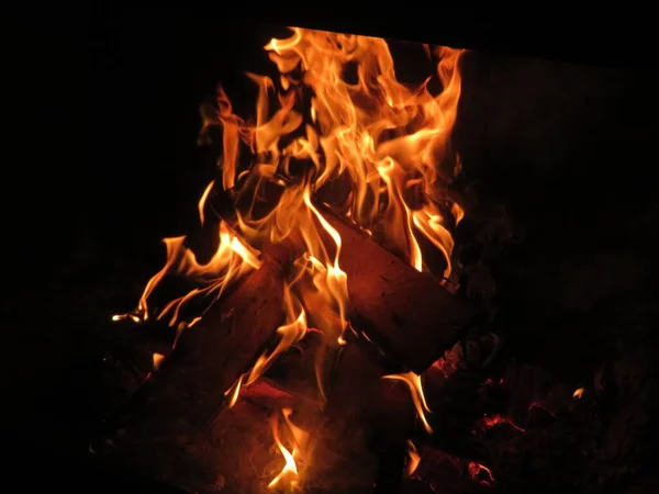 Máglya Tűz Forró Láng Éget Izzó Kandalló Hamu — Stock Fotó