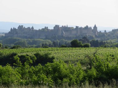 Fransa 'nın güzel şehri antik ortaçağ turizm duvarı koruması