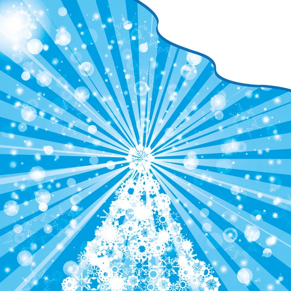 Christmas tree from snowflakes — Stock Vector
