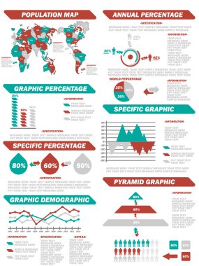 Infographic demografik unsurlar yeni kırmızı