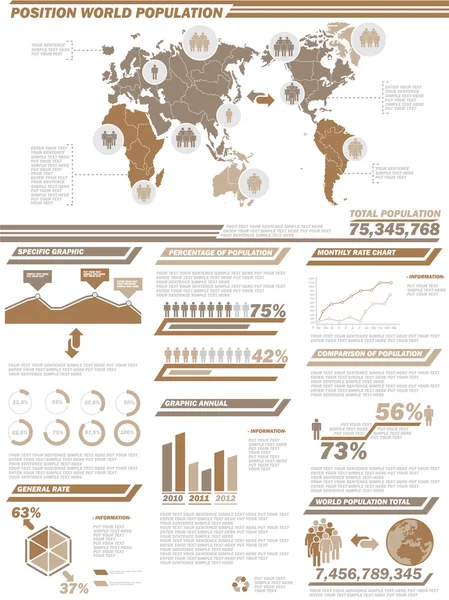 Infographic bevolkingssamenstelling bevolking 2brown — Stockvector