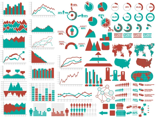 NUOVI ELEMENTI WEB STYLE ROSSO DEMOGRAFICO INFOGRAFICO — Vettoriale Stock