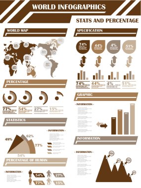 Infographic demografik 9 kahverengi