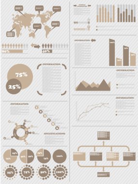 Infographic demografik 5 kahverengi
