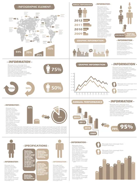 Infografik Demografie neuen Stils braun — Stockvektor