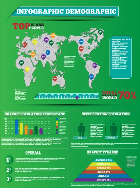 Infographic 인구 현대 장난감 스타일 — 스톡 벡터