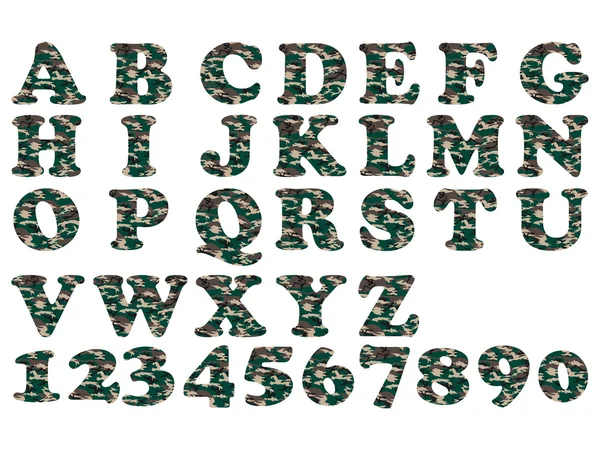 Militärgrün als Alphabet — Stockvektor