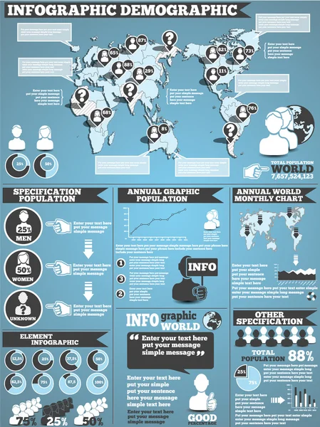 Infographic demografik modern stil 6