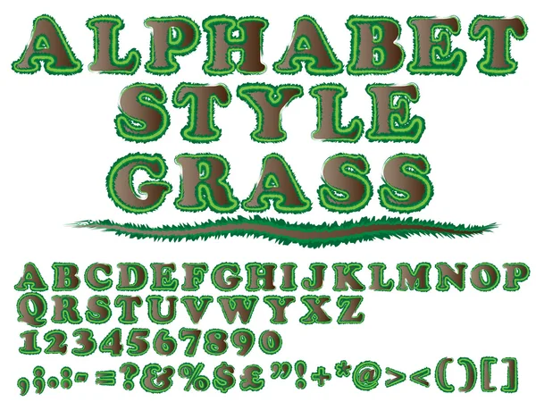 Alphabet-Stil Gras 2 — Stockvektor