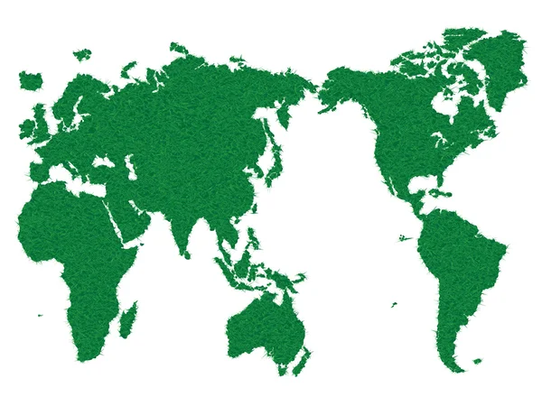 MAPA MUNDIAL GRASS GREEN — Vector de stock