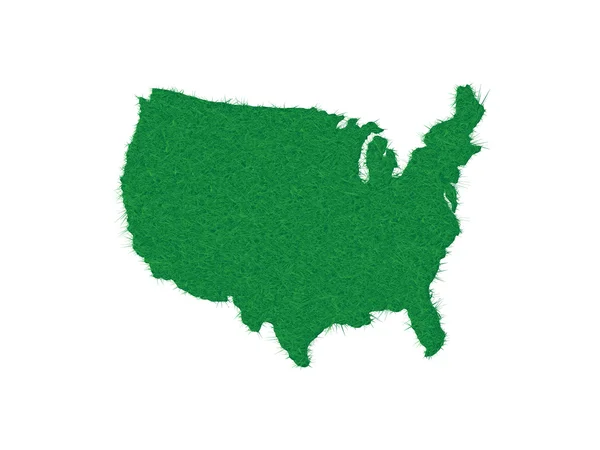 AMERICA MAP GRASS GREEN — Stock Vector