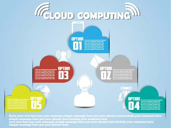 Cloud computing klassificeringar nya stil — Stock vektor