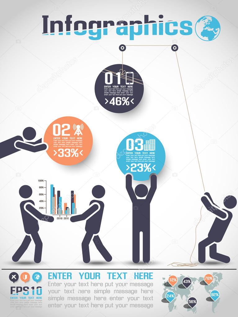 INFOGRAPHICS MODERN BUSINESS BUBBLE ICON MAN STYLE 2