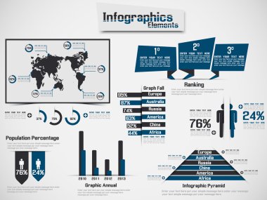 Infographic demografik öğesi web yeni stil mavi