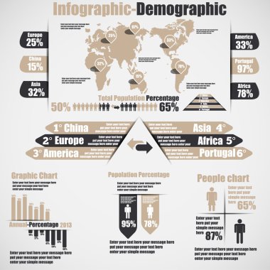 Infographic demografik yeni stil 10 kahverengi