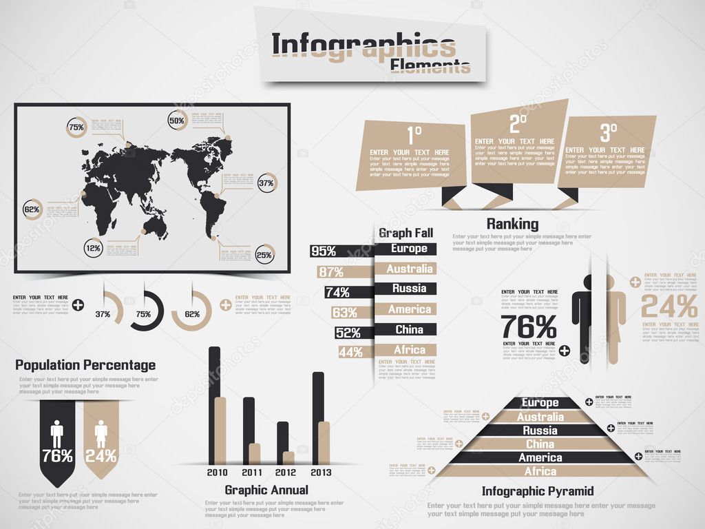 INFOGRAPHIC DEMOGRAPHIC ELEMENT WEB NEW STYLE BROWN