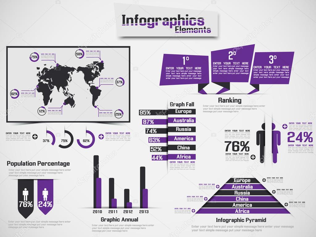 INFOGRAPHIC DEMOGRAPHIC ELEMENT WEB NEW STYLE PURPLE