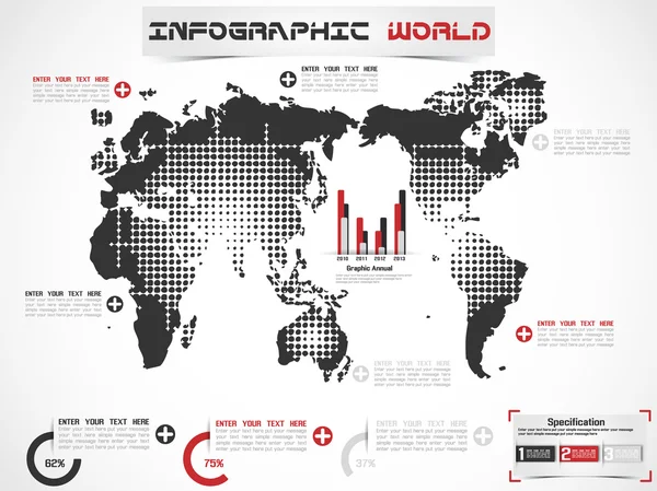 Infographic dünya modern baskı — Stok Vektör