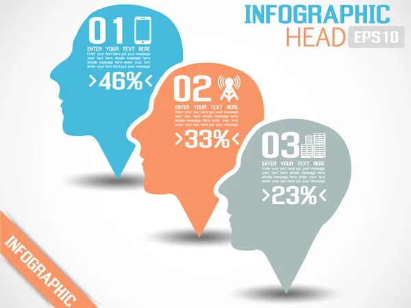 CABEÇA INFOGRÁFICA — Vetor de Stock