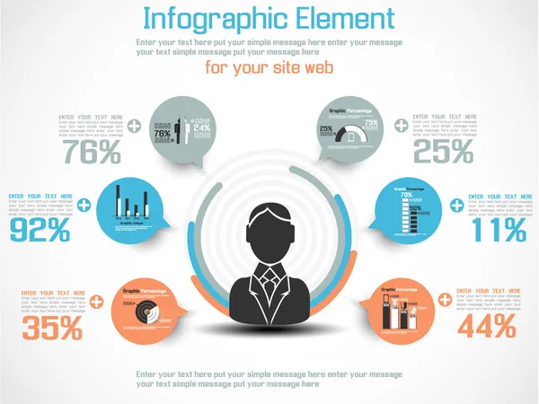 Infographic moderne mensen bedrijf nieuwe stijl — Stockvector