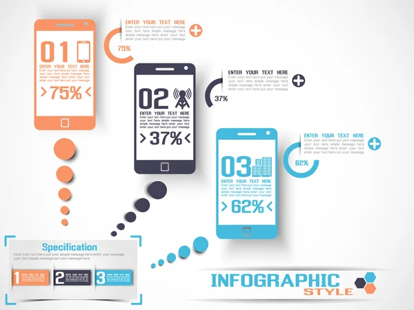 Infographic modern tarzı telefon 2 — Stok Vektör