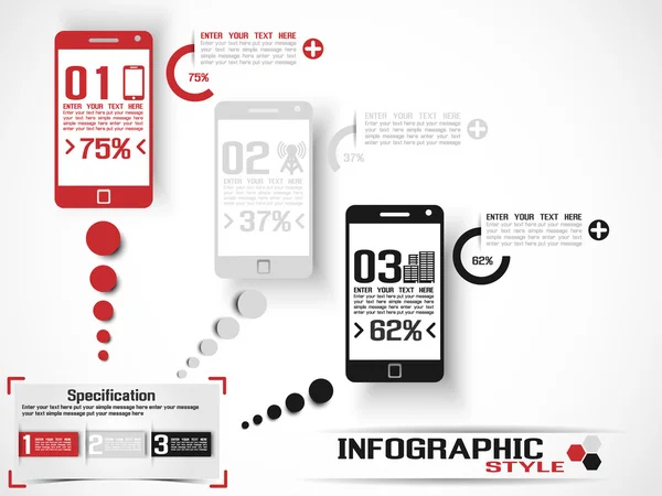 Infographic moderne stijl mobiele 2 — Stockvector