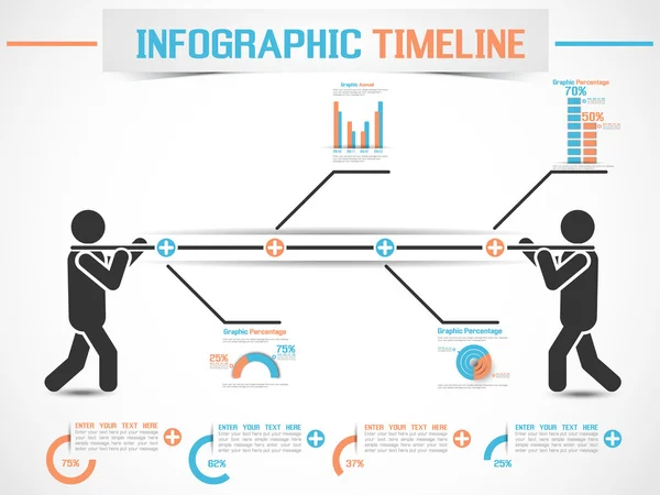 Infografik moderne timeline man 2 — Stockvektor