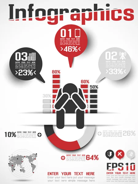 INFOGRAPHICS MODERN BUSINESS ICON MAN STYLE 4 — Stock Vector