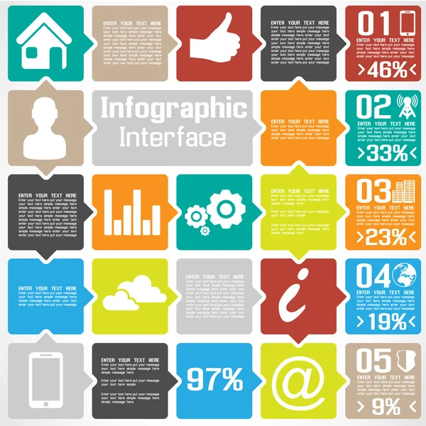 vektör modern iş kare arka plan illüstrasyon Infographic kağıt