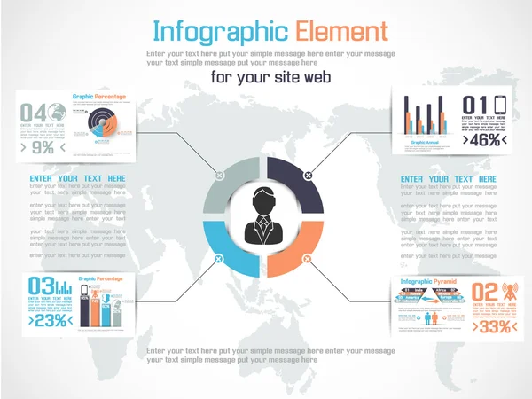 Infographic moderna människor business ekonomin ny stil — Stock vektor