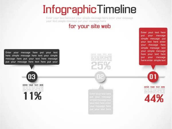 Infographic tijdlijn eenvoudige blauw rood — Stockvector