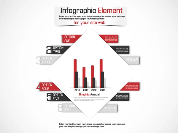 MODELO DE OPÇÕES DO NÚMERO INFOGRÁFICO NOVO ESTILO — Vetor de Stock