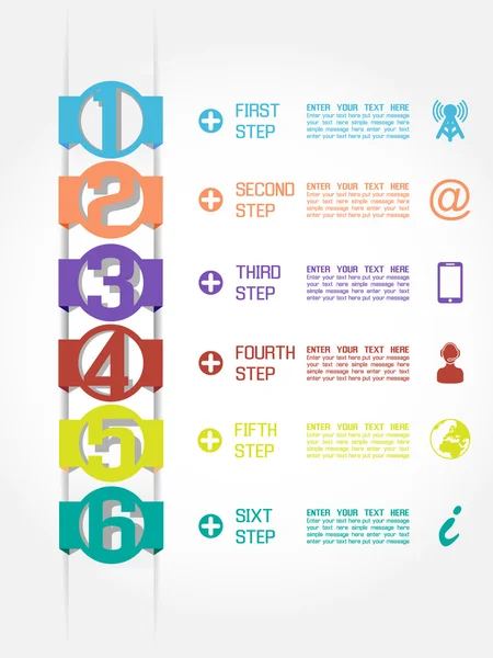 INFOGRAPHIC นัมเบอร์ TEMPLATE TIMELINE — ภาพเวกเตอร์สต็อก