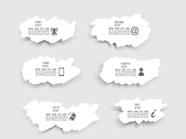 Infographic şablonun mürekkep karalama çizgi beyaz leke — Stok Vektör