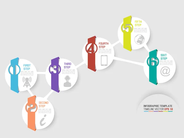 PLANTILLA INFOGRÁFICA PROGRESO NUMERAL GRÁFICO — Vector de stock