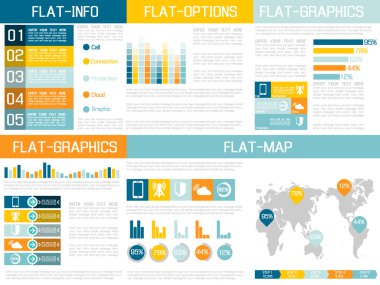 düz UI Infographic sarı