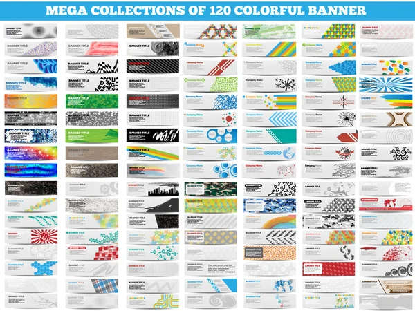 Mega verzameling van 120 kleurrijke Banner — Stockvector